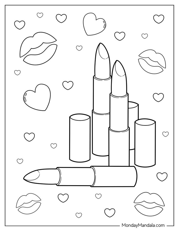 20 Makeup Coloring Pages Free Pdf Printables