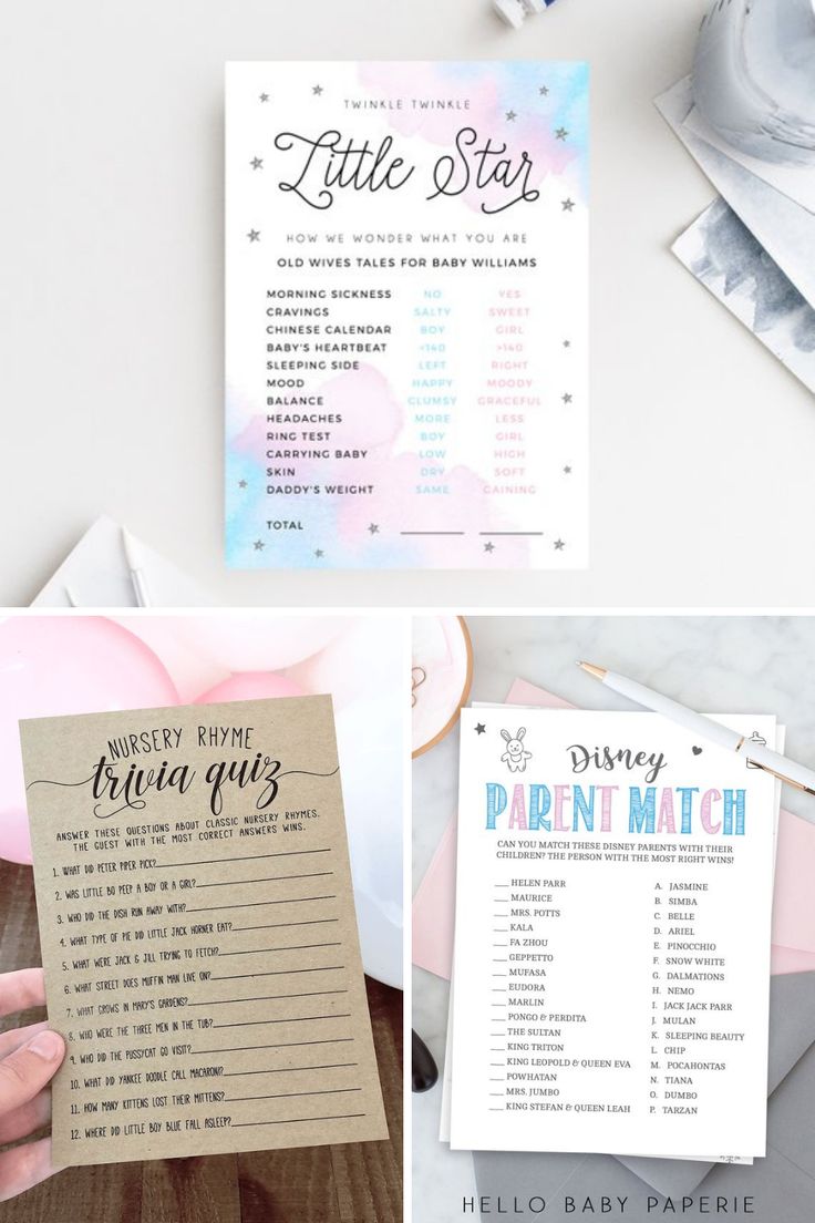 Fun Sweet Gender Reveal Printable Games Peachy Party