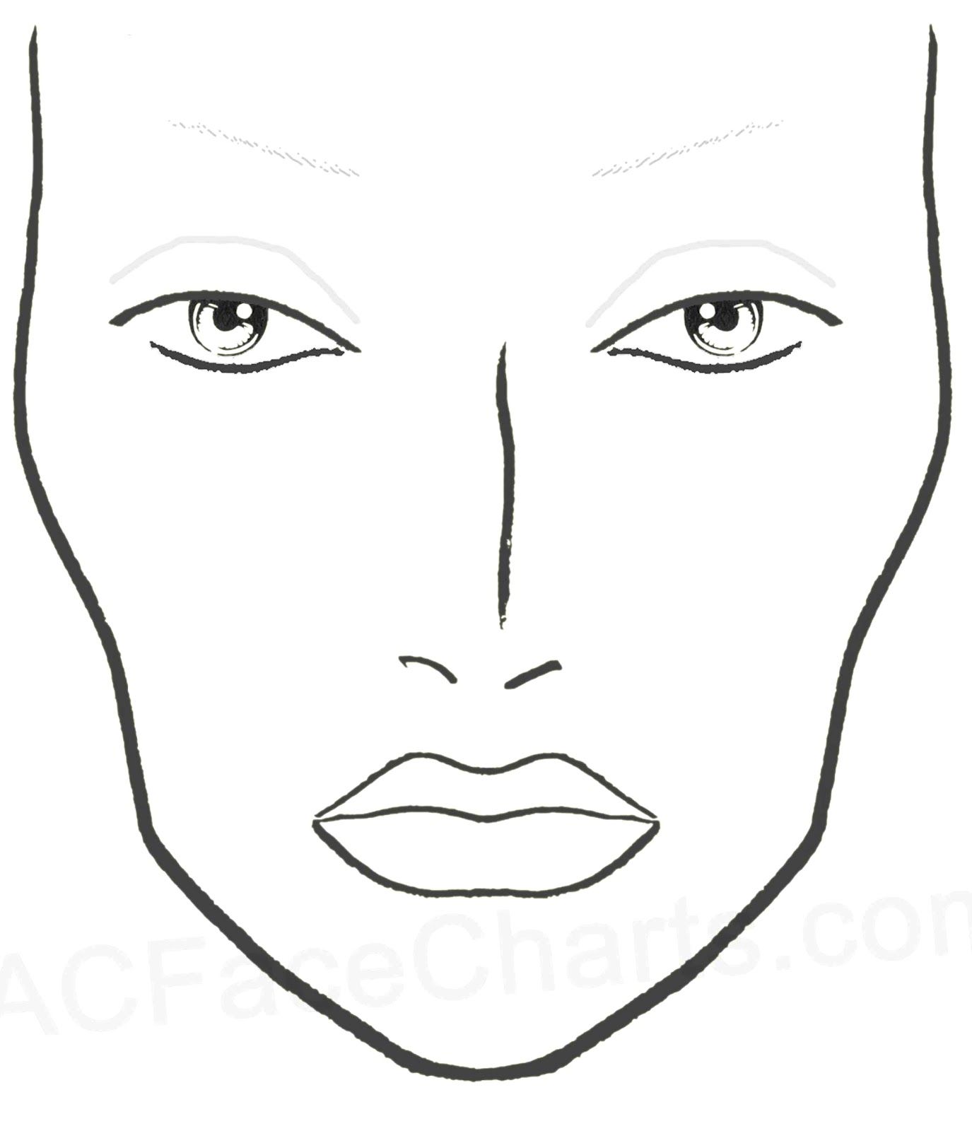 Makeup Chart Bundle Female Face Chart Face Chart For Makeup Etsy